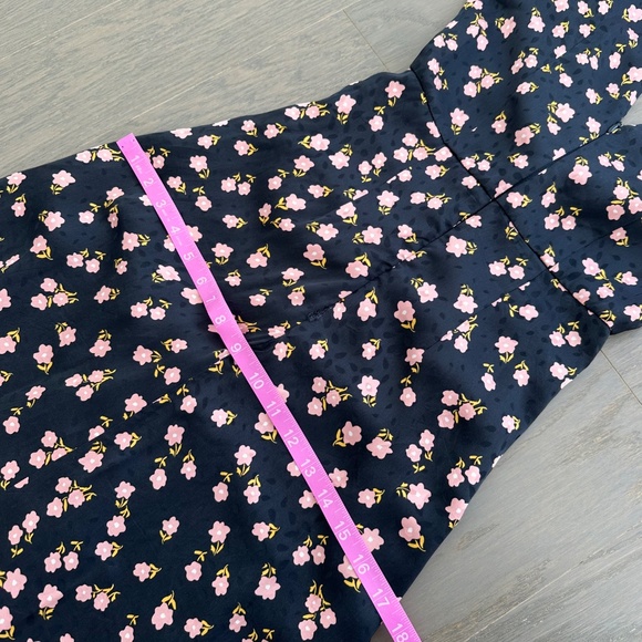 Self-Portrait Black Floral Sleeveless V-Neck Dress Button Ruffle Twist - US 2 - Picture 11 of 12